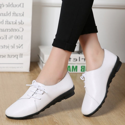 Women shoes 2019 new arrival spring lace-up pleated genuine leather flats shoes woman rubber party female shoes tenis feminino