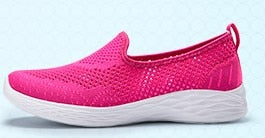 JIANBUDAN Women's sneakers Summer flat bottom breathable walking shoes Mesh casual Slip-on Lightweight shoes 35-40 size