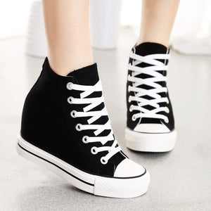 Increase within 8 cm canvas shoes, comfortable casual shoes, 2019 student shoes, the new autumn