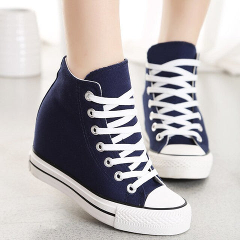 Increase within 8 cm canvas shoes, comfortable casual shoes, 2019 student shoes, the new autumn