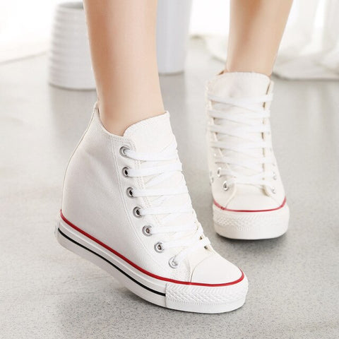 Increase within 8 cm canvas shoes, comfortable casual shoes, 2019 student shoes, the new autumn