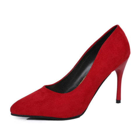 2019 New Fashion high heels women pumps thin heel classic white red nede beige sexy prom wedding shoes Blue Red wine