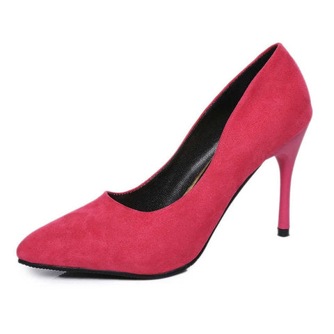 2019 New Fashion high heels women pumps thin heel classic white red nede beige sexy prom wedding shoes Blue Red wine