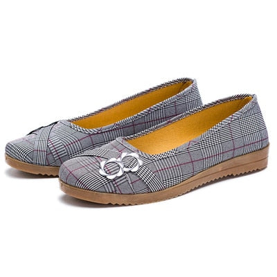 Cresfimix women fashion comfortable cloth flat shoes lady cute spring & summer slip on loafers lady cool street shoes a2038