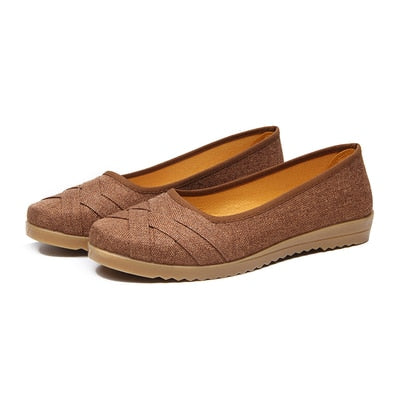 Cresfimix women fashion comfortable cloth flat shoes lady cute spring & summer slip on loafers lady cool street shoes a2038