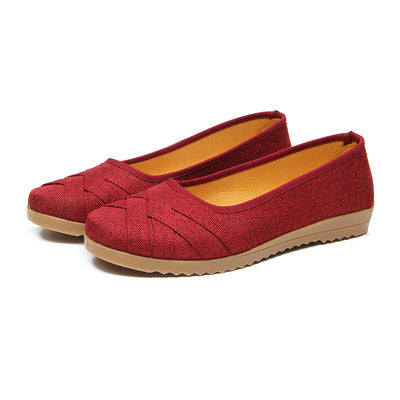 Cresfimix women fashion comfortable cloth flat shoes lady cute spring & summer slip on loafers lady cool street shoes a2038