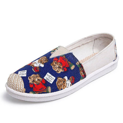 Autumn Women Loafers Shoes Espadrille Graffiti Comfort Flat Platform Creepers Shoes Slip On Shoes Women Footwear Ladies Shoes
